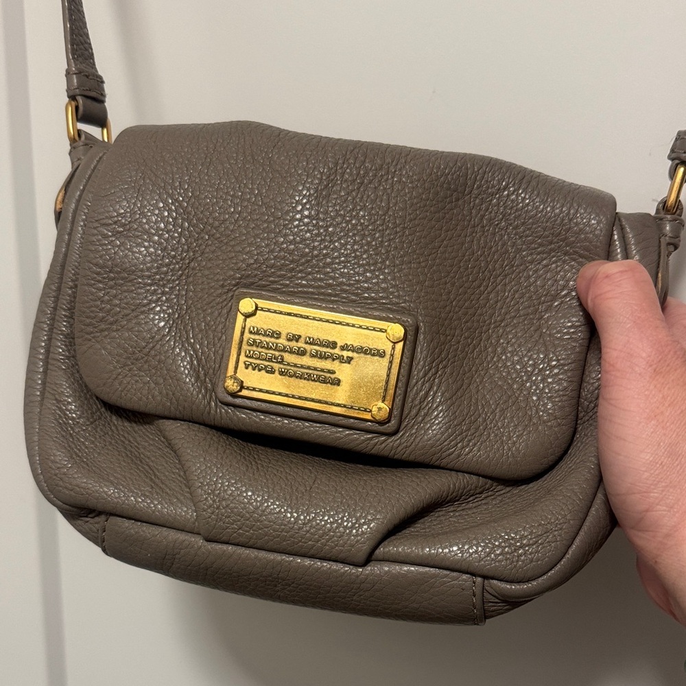 Marc Jacobs Taupe Leather Crossbody Bag